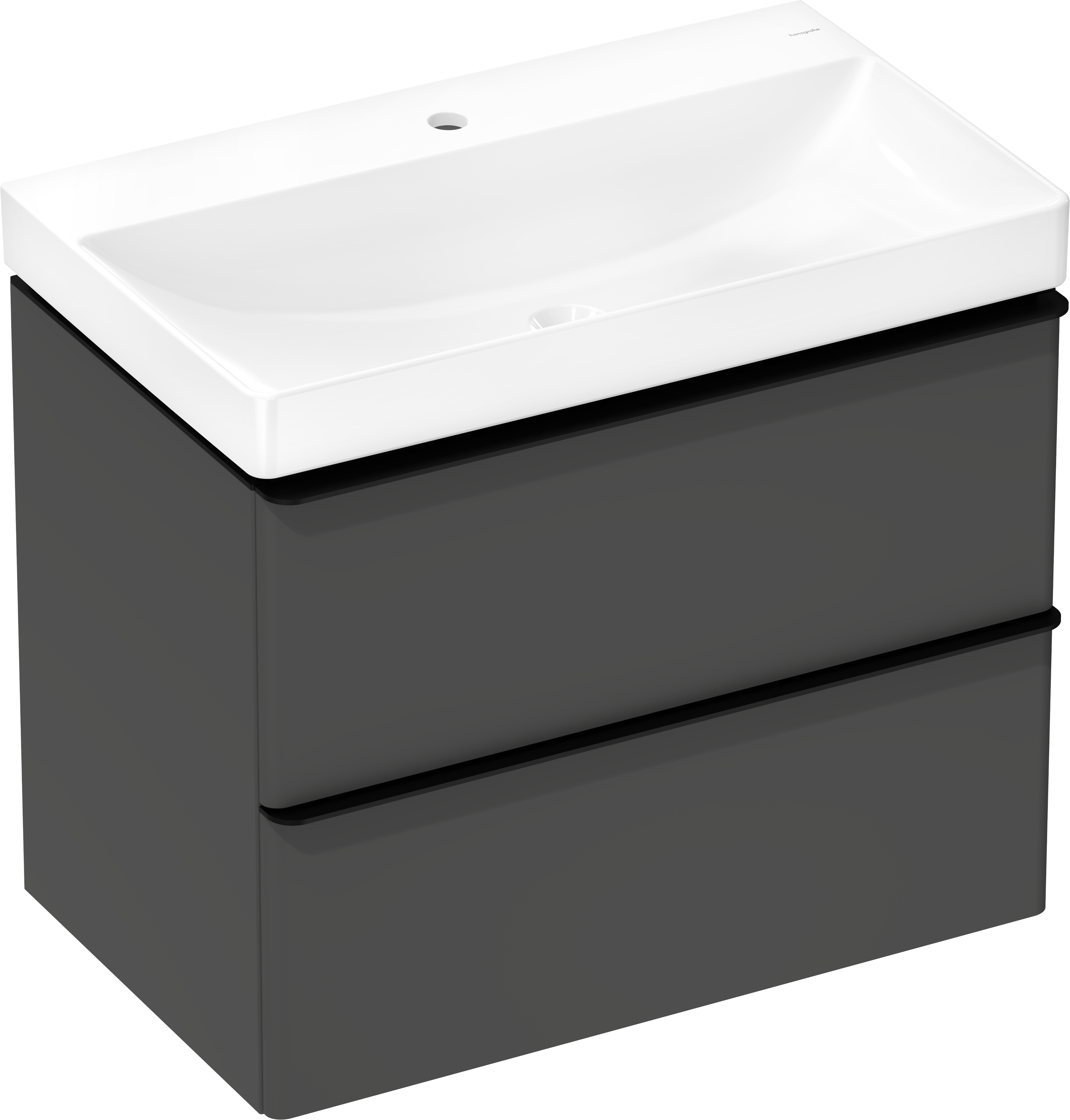 Vanity unit set Diamond Matt Grey 780/475 with 2 drawers with wash basin