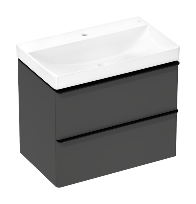 Vanity unit set Diamond Matt Grey 780/475 with 2 drawers with wash basin