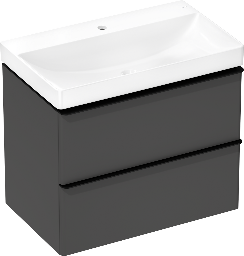 Set base sottolavabo con 2 cassetti Grigio Diamante Opaco 780/475 con lavabo