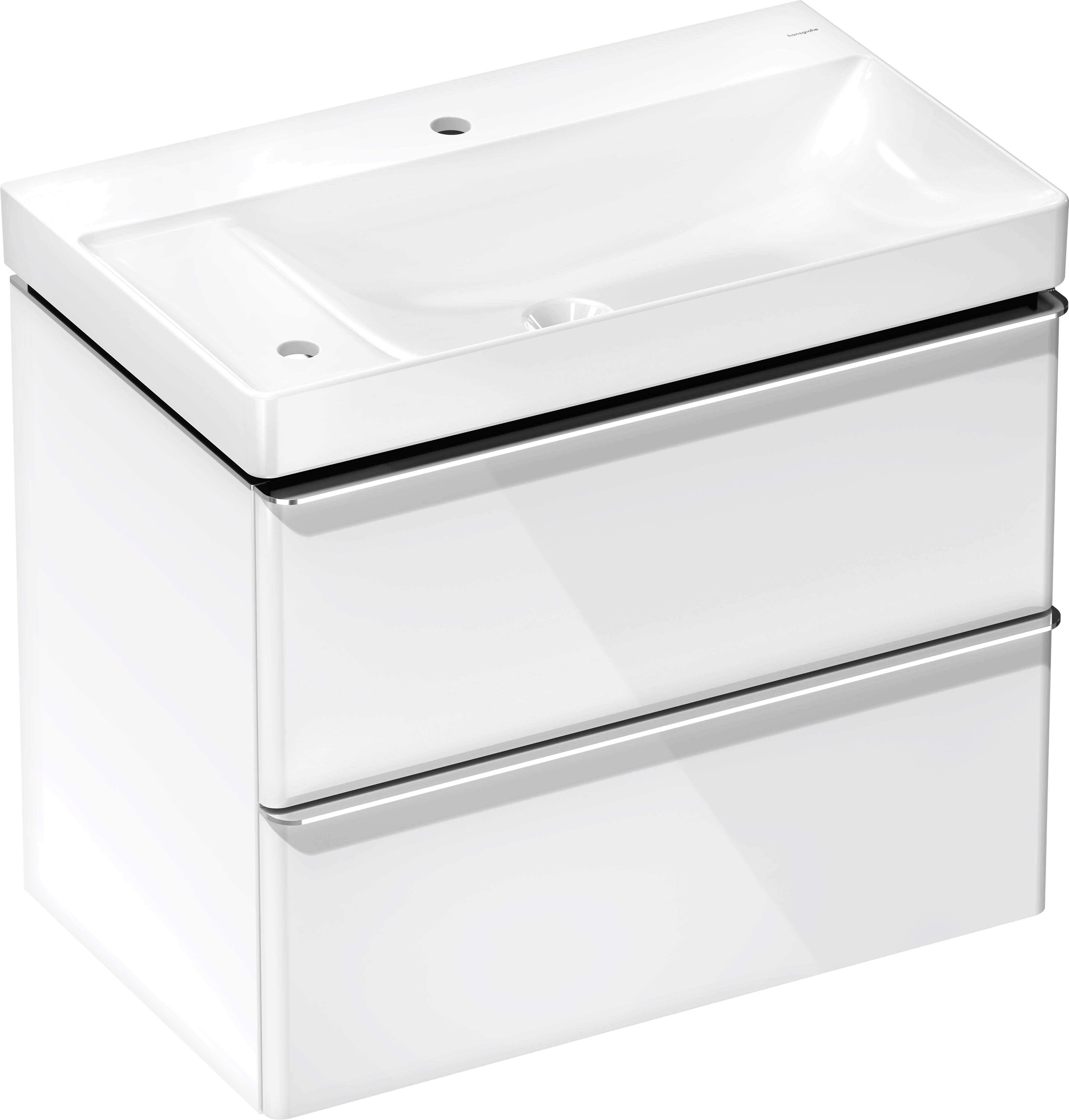 Vanity unit set High Gloss White 780/475 with 2 drawers with wash basin