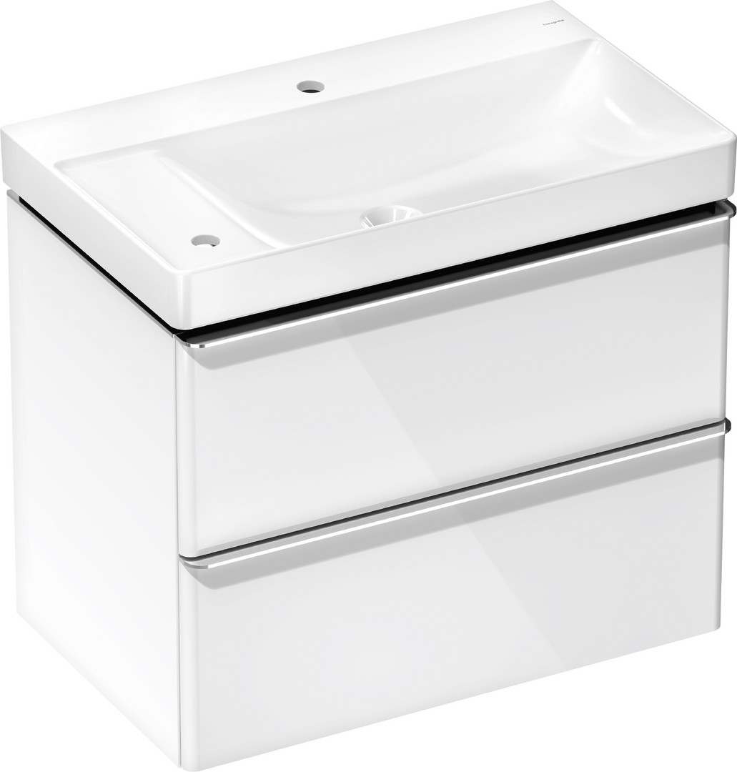 Set de mueble de baño blanco de alto brillo 780/475 con 2 cajones con lavabo