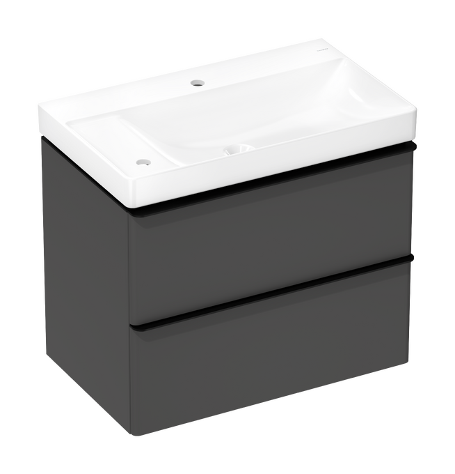 Set base sottolavabo con 2 cassetti Grigio Diamante Opaco 780/475 con lavabo