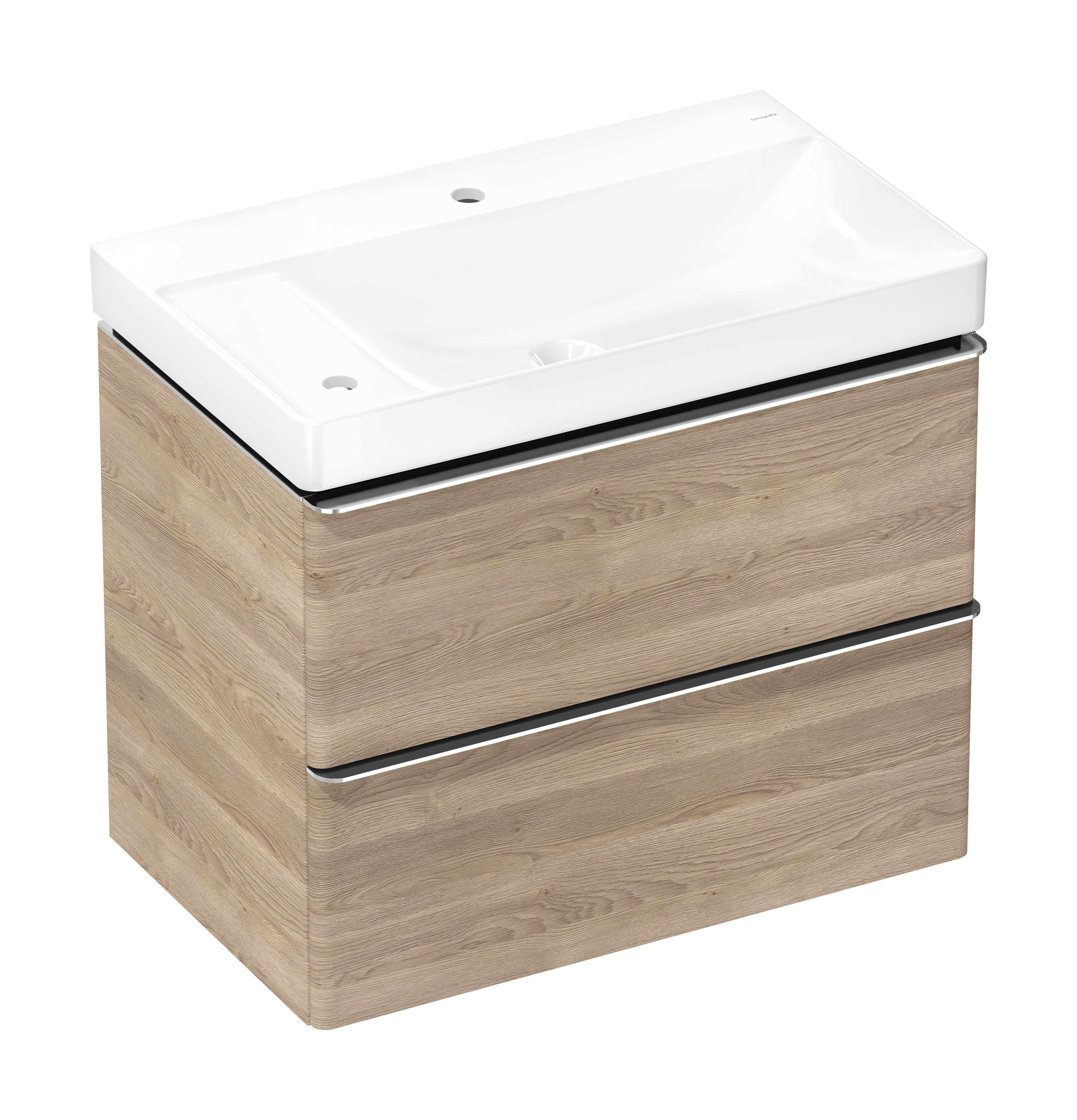 Vanity unit set Natural Oak 780/475 with 2 drawers with wash basin