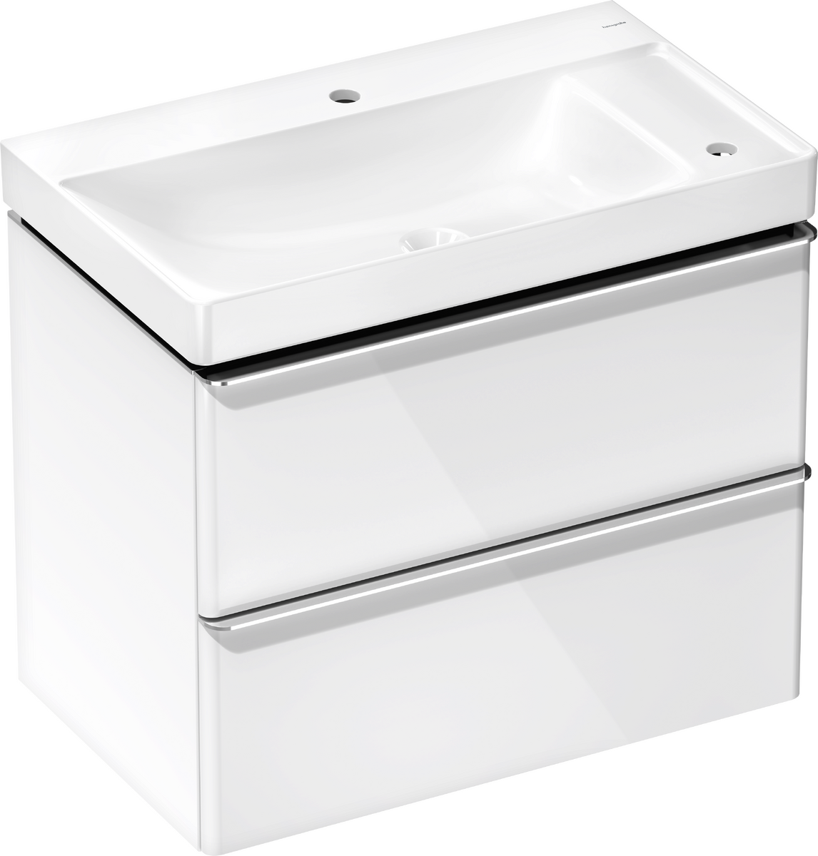 Vanity unit set High Gloss White 780/475 with 2 drawers with wash basin