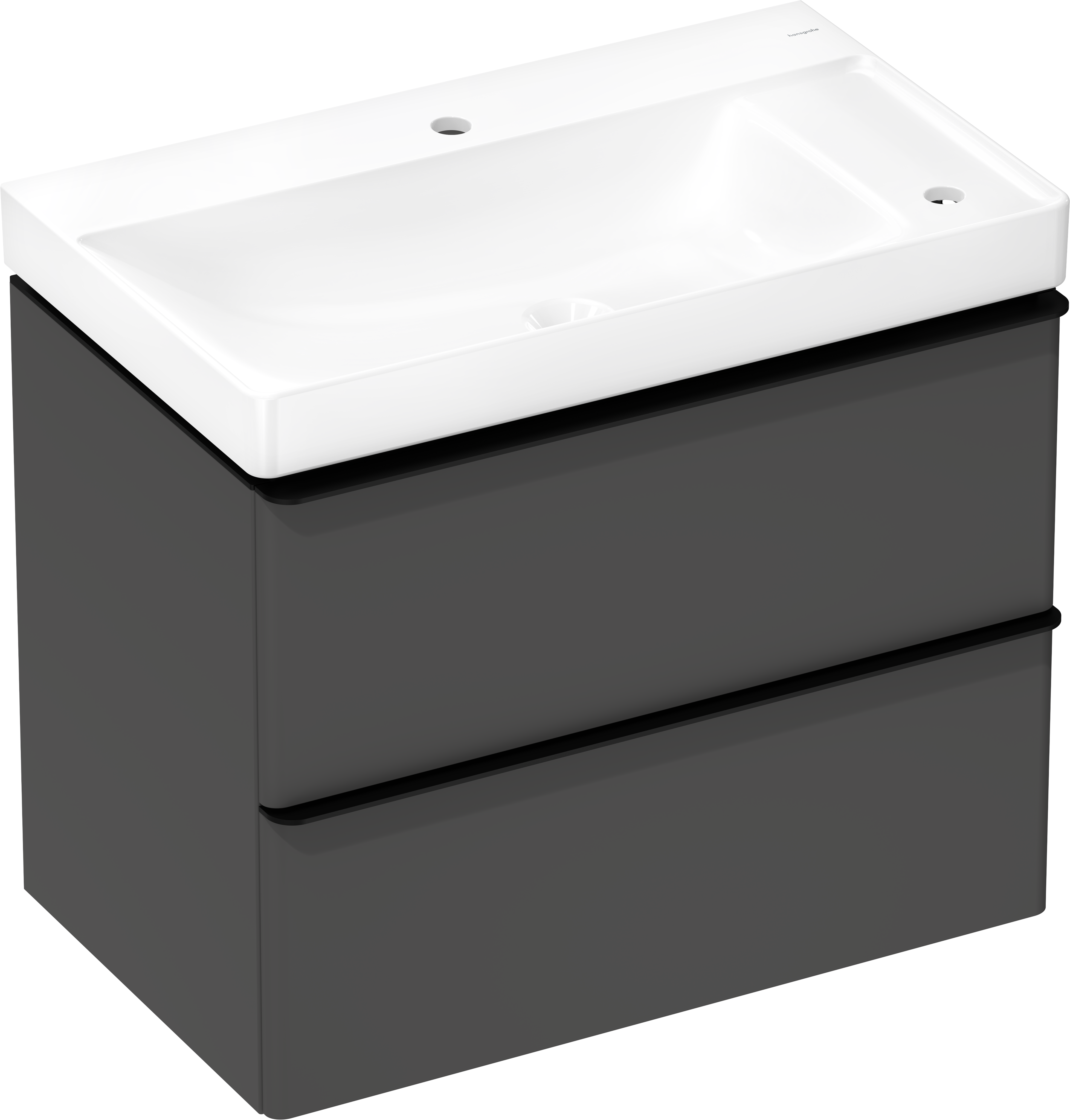 Vanity unit set Diamond Matt Grey 780/475 with 2 drawers with wash basin