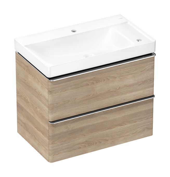 Set base sottolavabo con 2 cassetti Rovere Naturale 780/475 con lavabo