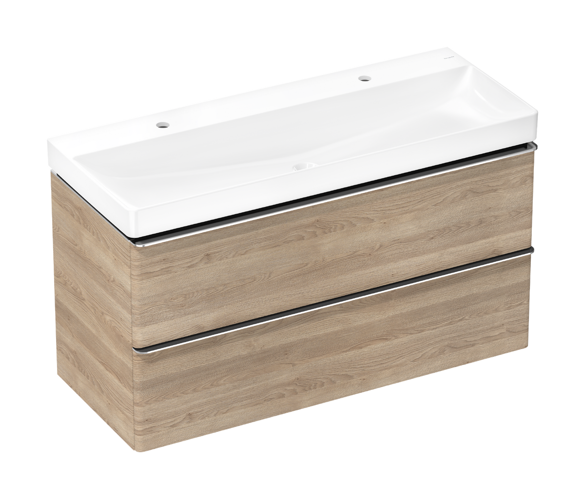 Vanity unit set Natural Oak 1180/475 with 2 drawers with wash basin