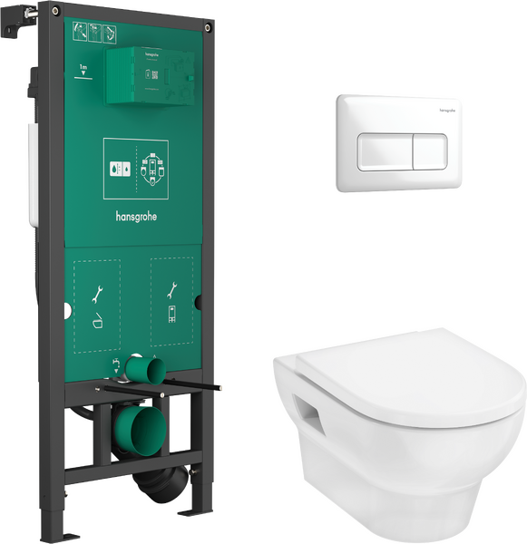 WC Complete Set with iFrame universal concealed cistern and iFrame Original Q flush plate