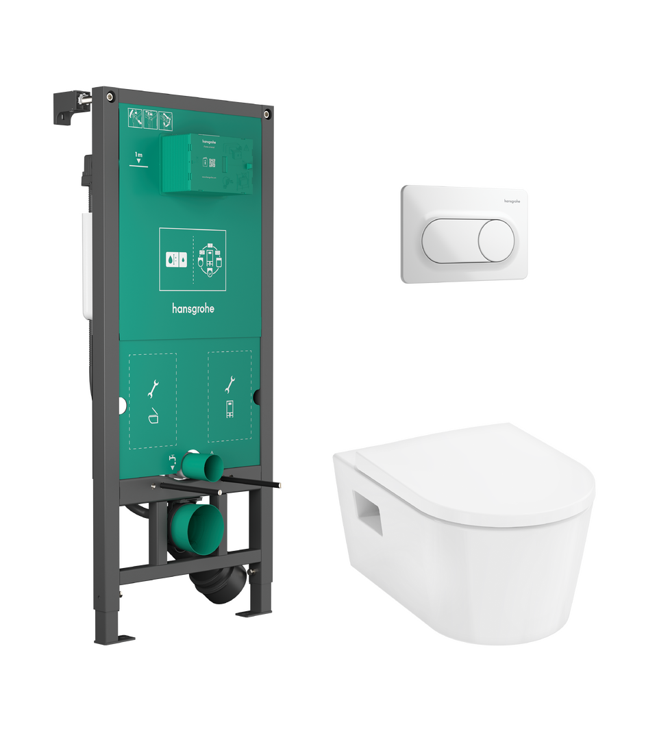 WC Complete Set with iFrame universal concealed cistern and iFrame Original S flush plate