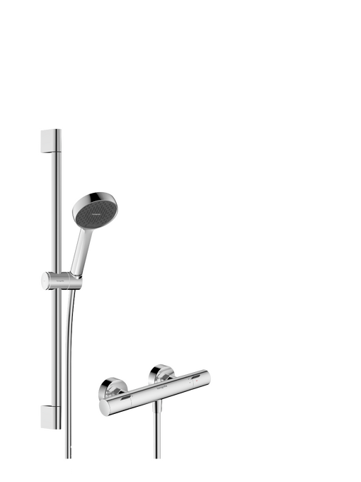Brausesystem Aufputz 95 2jet EcoSmart mit Ecostat Fine und Brausestange 65 cm