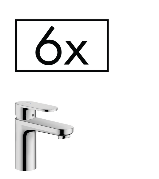 1-greps servantarmatur 100 CoolStart uten bunnventil prosjektpakke (6 stk.)