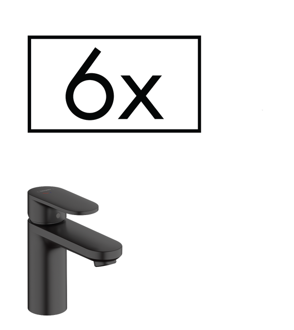 1-grepps tvättställsblandare 100 CoolStart utan bottenventil projektpaket (6 st.)