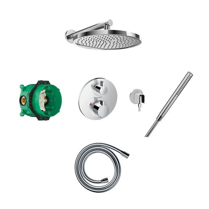 Crometta S240 overhead and Pulsify S baton hand shower
