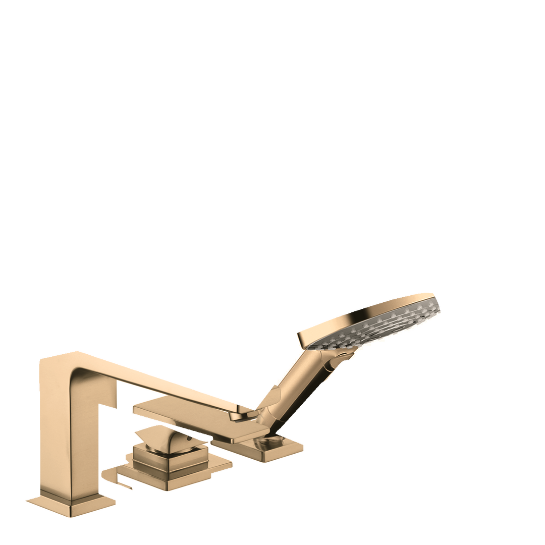 3-Hole Roman Tub Set Trim with Lever Handle and 1.75 GPM Handshower