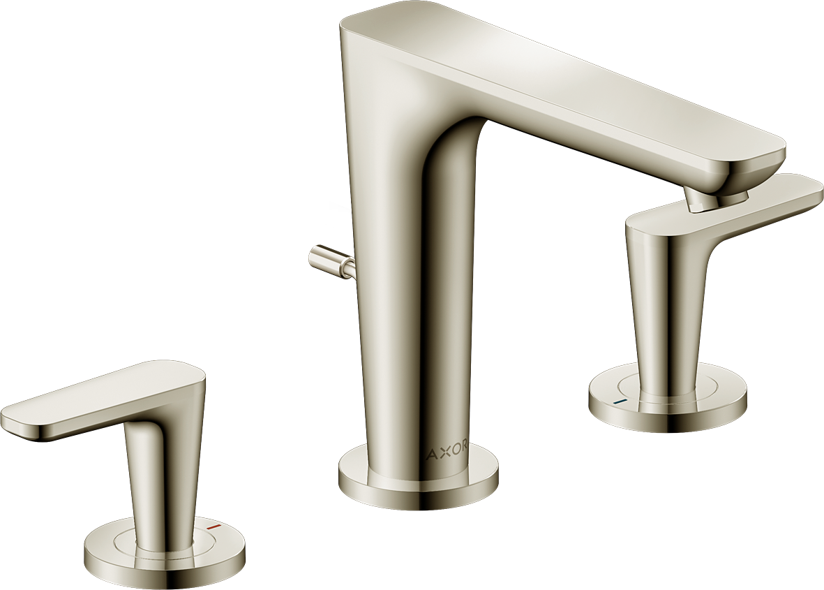 Widespread Faucet 125 with Escutcheons and Pop-up Drain