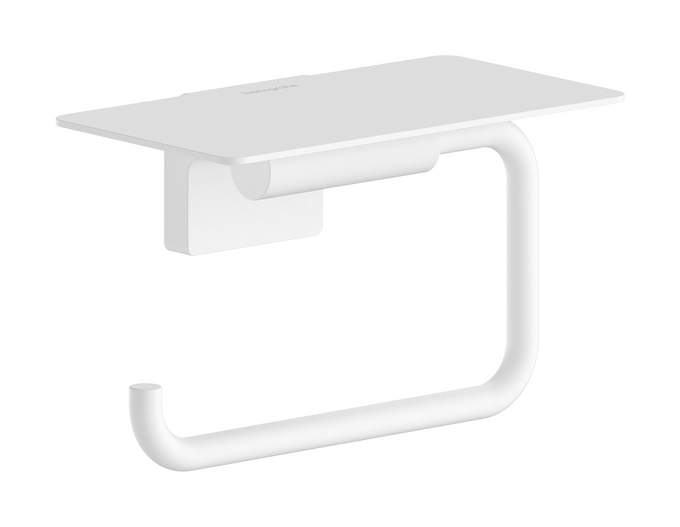 Toilet roll holder with shelf