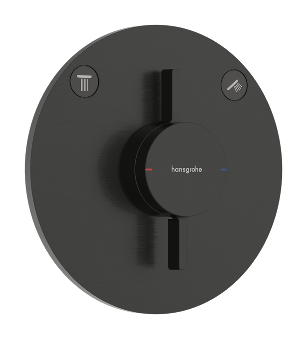 Mixer for concealed installation for 2 functions