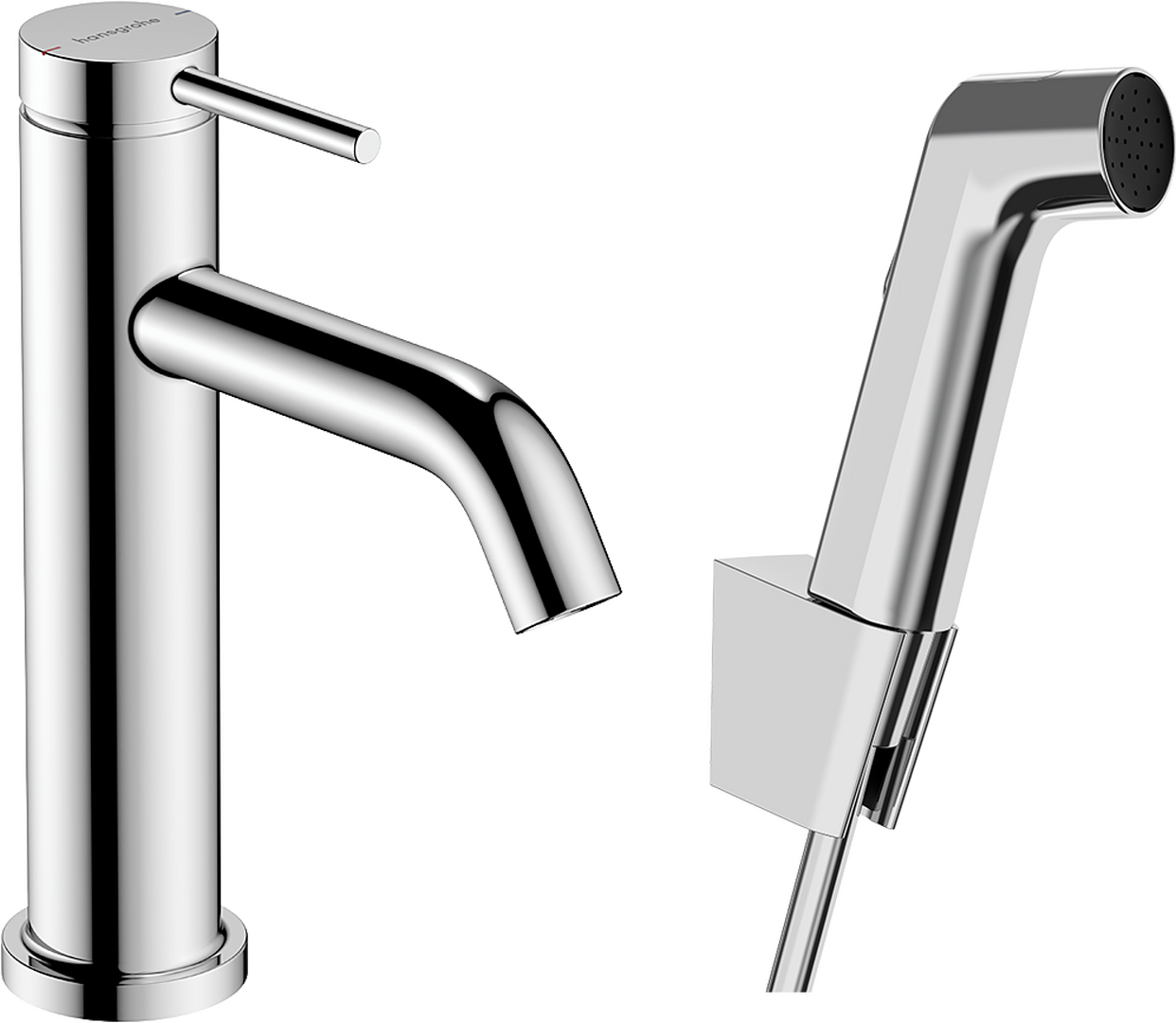 Miscelatore monocomando lavabo 110 con doccetta bidette e flessibile 160 cm