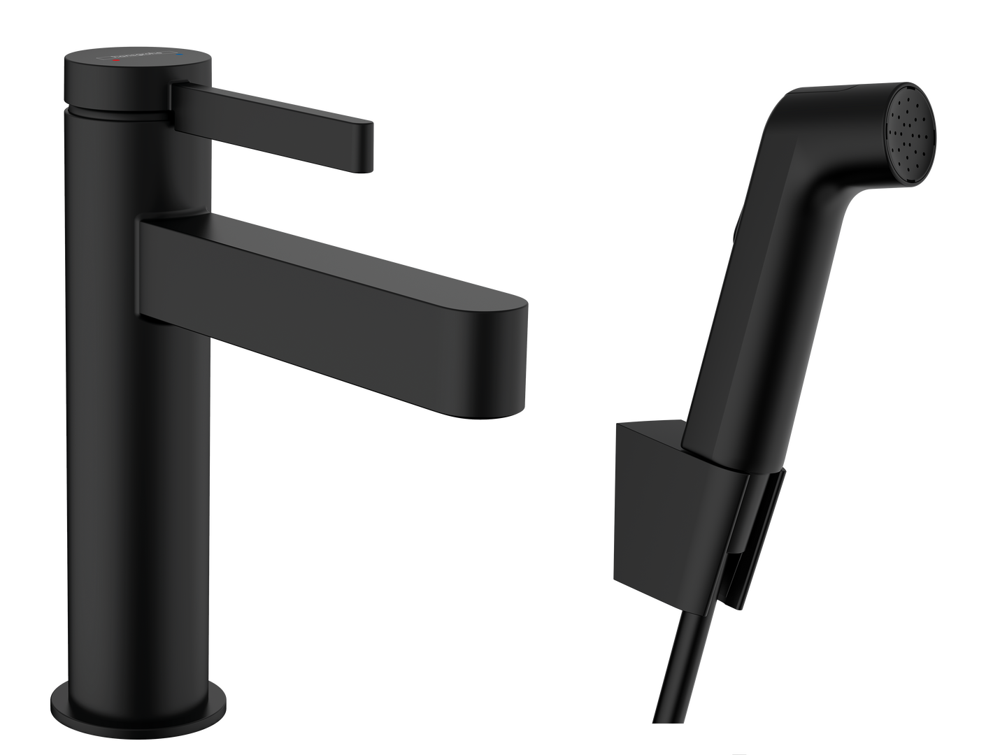 1-grebs håndvaskarmatur 110 med bidettebruser og 160 cm bruserslange