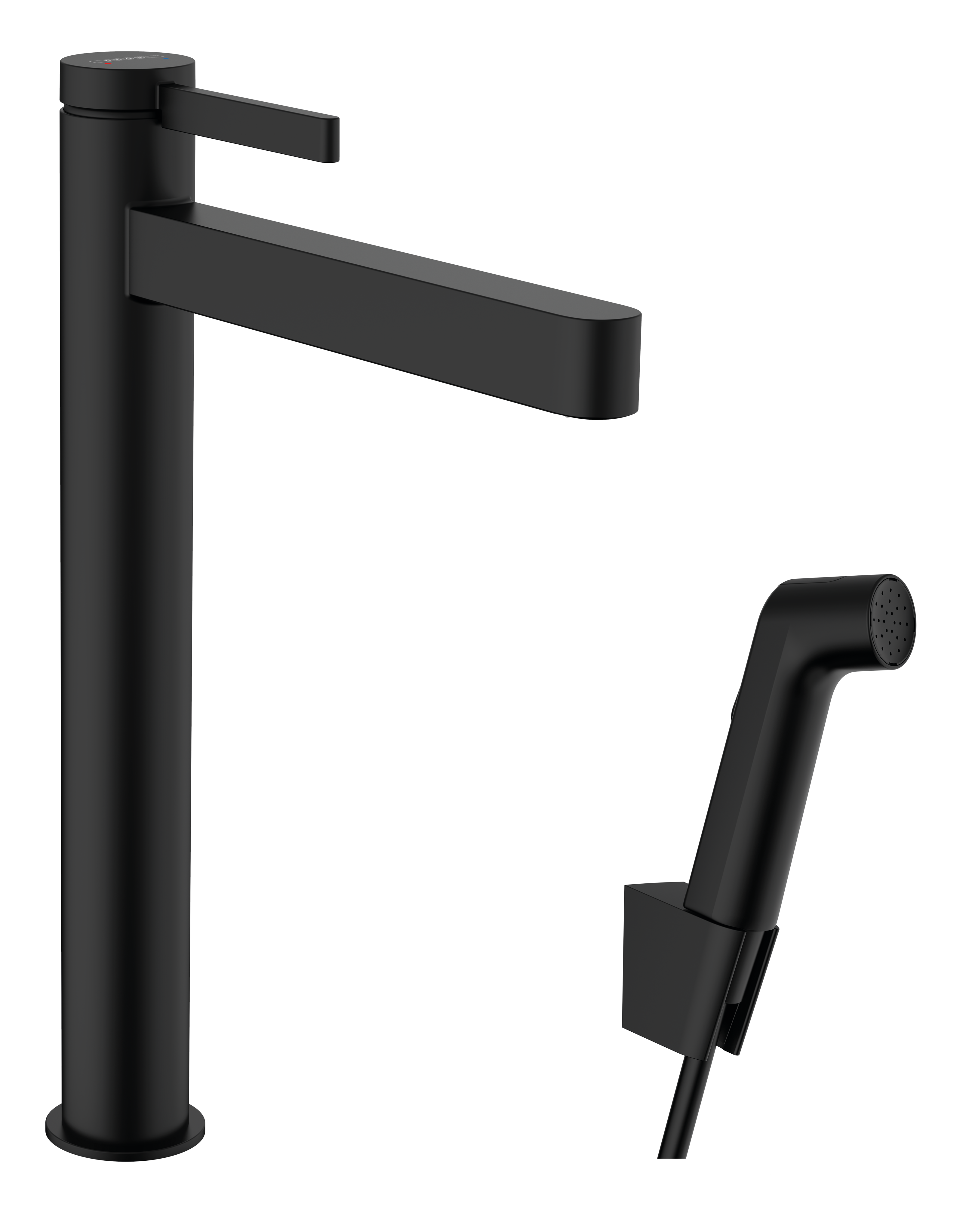 Single lever basin mixer 260 with bidette hand shower and shower hose 160 cm