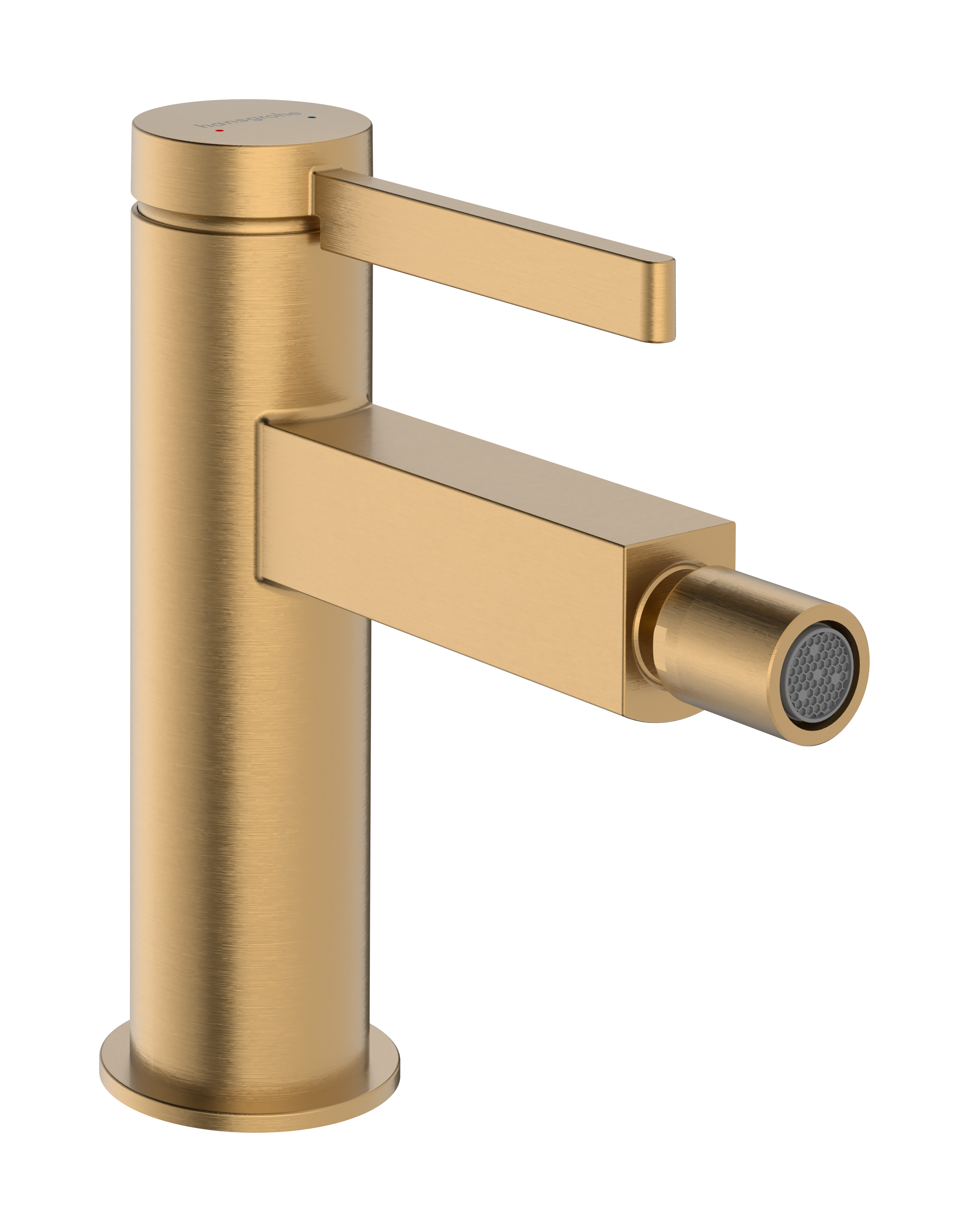 Single lever bidet mixer with push-open waste set