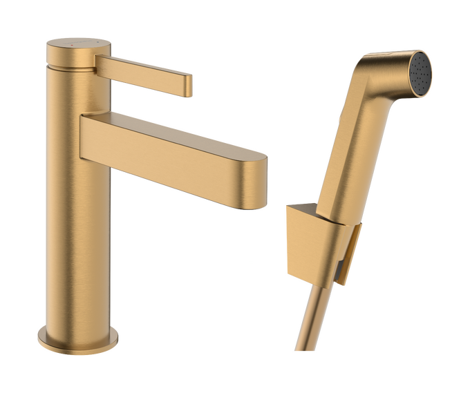 1-grebs håndvaskarmatur 110 med bidettebruser og 160 cm bruserslange