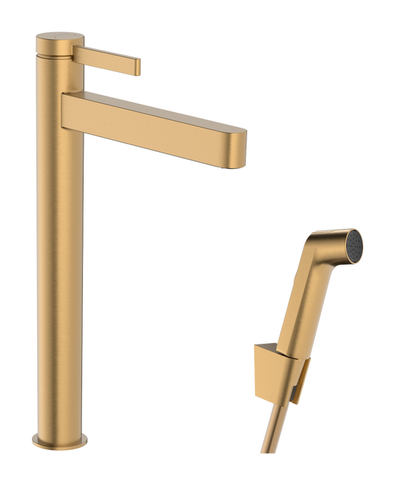 Miscelatore monocomando lavabo 260 con doccetta bidette e flessibile 160 cm