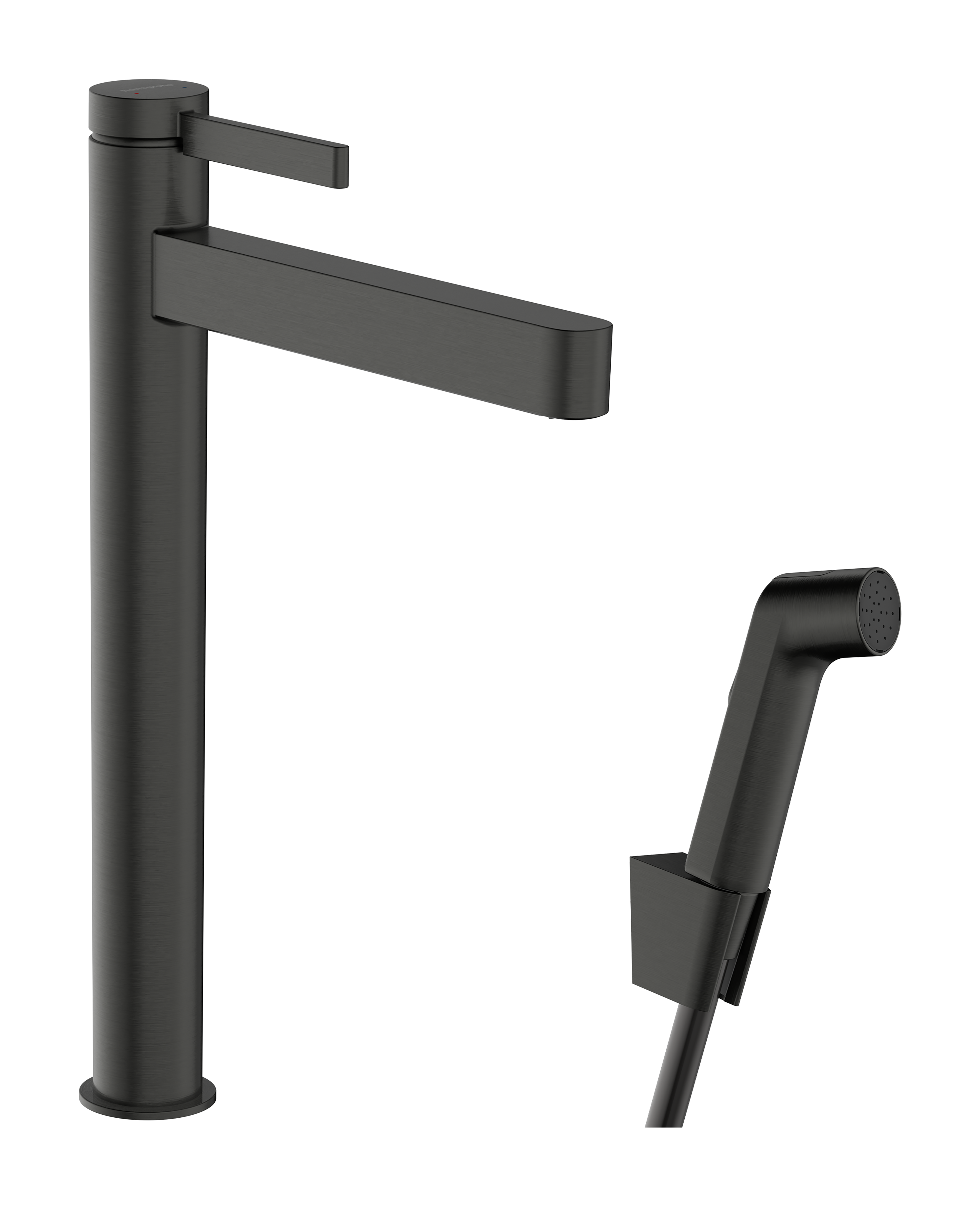 Single lever basin mixer 260 with bidette hand shower and shower hose 160 cm