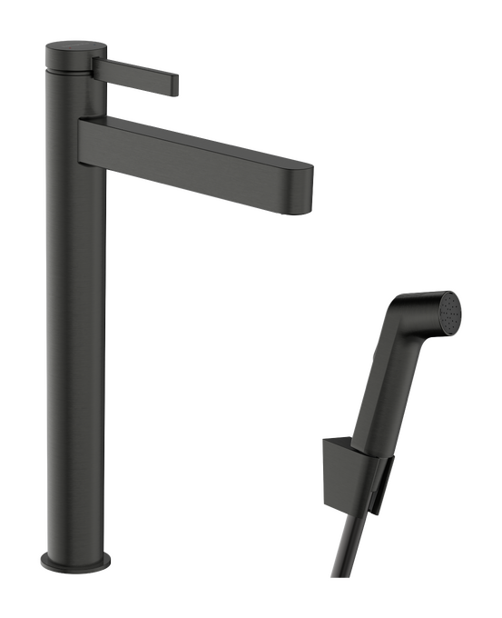 Miscelatore monocomando lavabo 260 con doccetta bidette e flessibile 160 cm