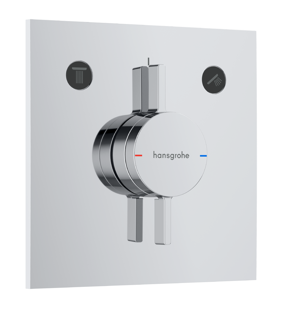 Mixer for concealed installation for 2 functions