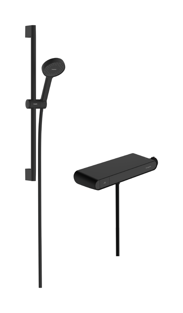 Sistema doccia esterno 95 2jet eEcoSmart con ShowerTablet Select 360 e asta doccia 65 cm