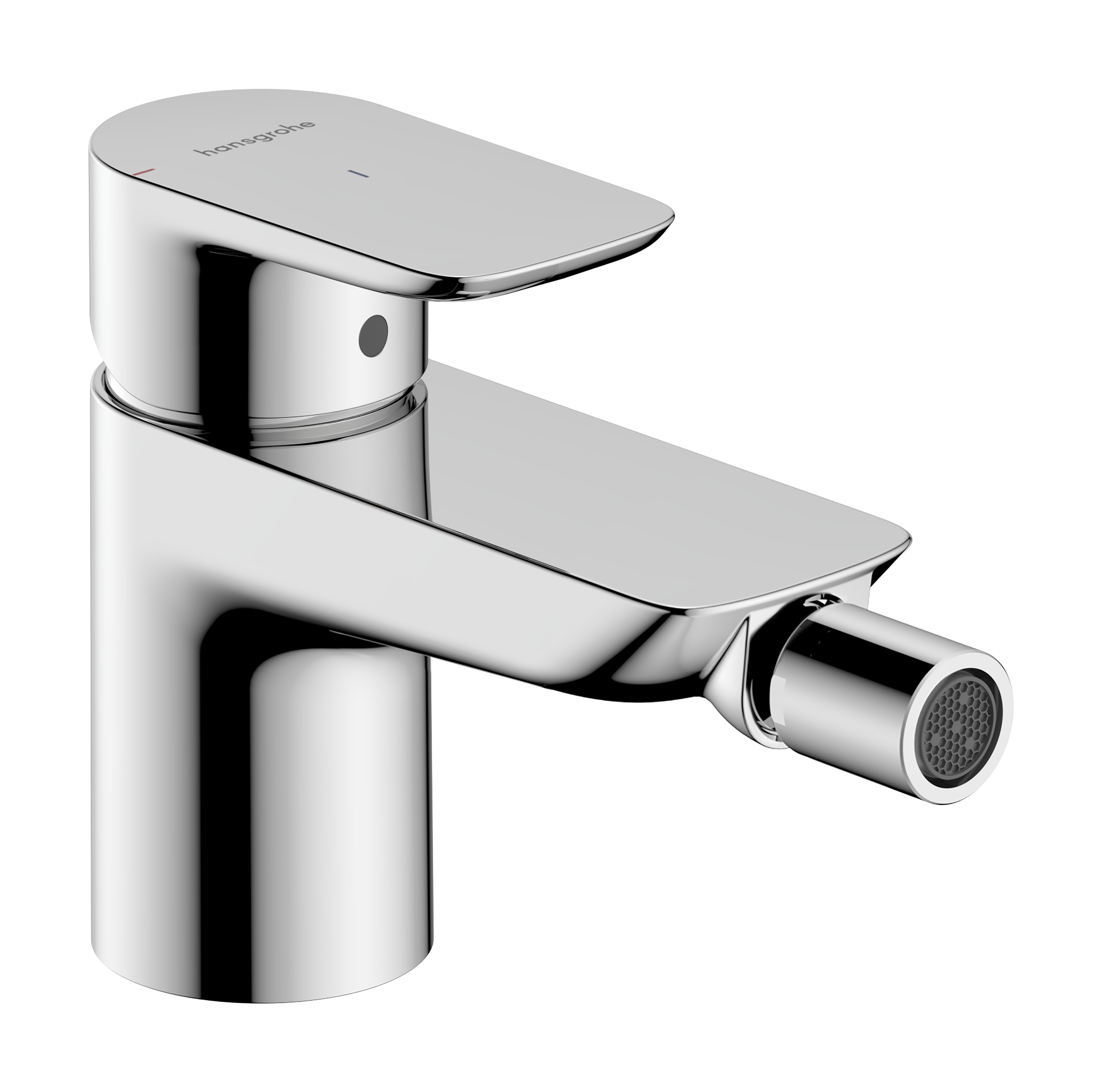 Single lever bidet mixer with push-open waste set