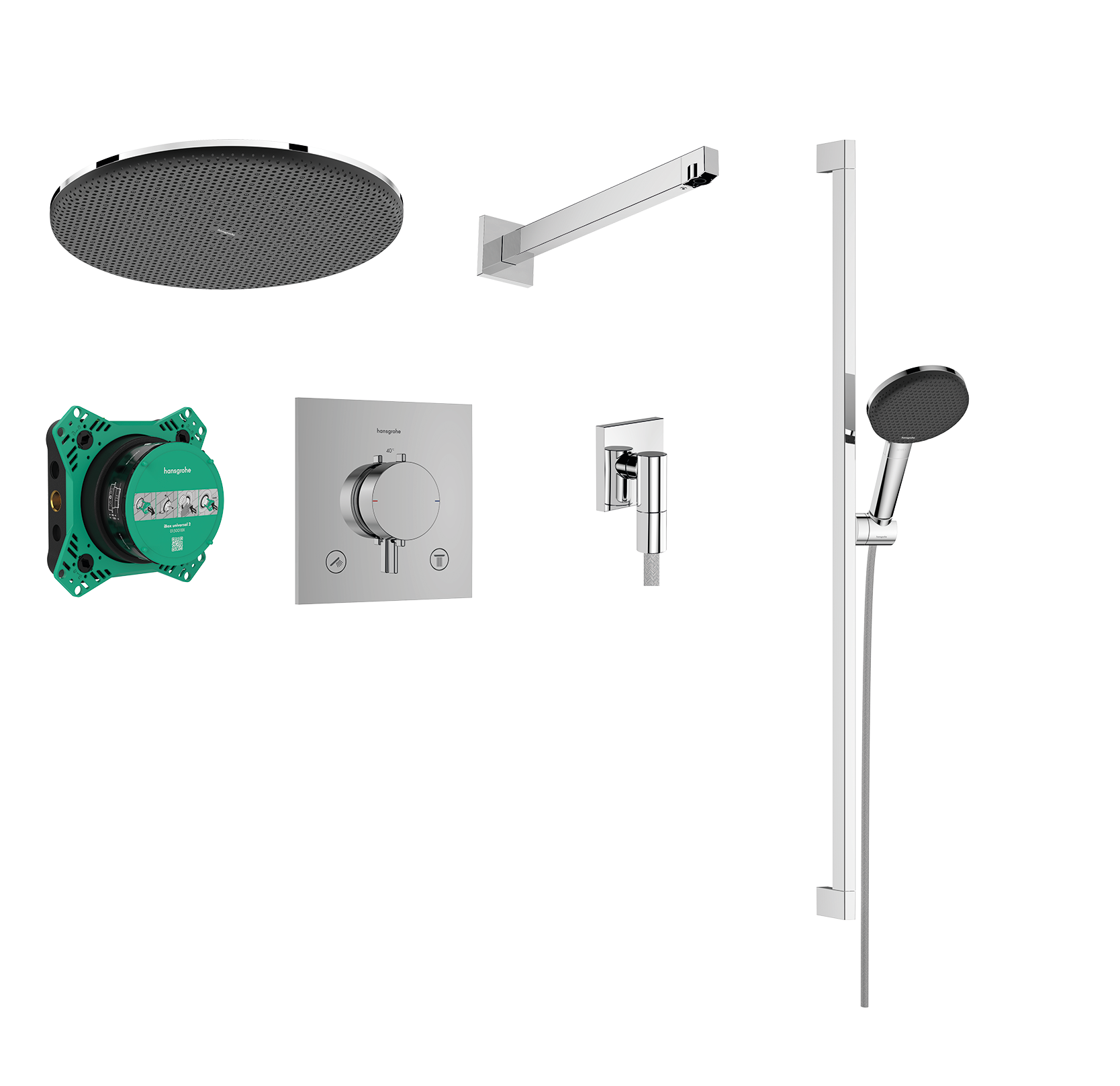 System prysznicowy 300 1jet z baterią termostatyczną Ecostat Comfort S i iBox universal 2