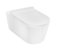Wall hung WC elongated, rimless