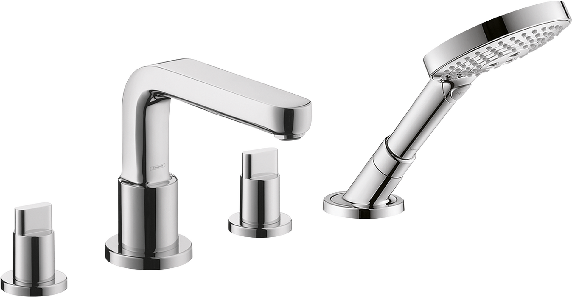 4-Hole Roman Tub Set Trim with Full Handles and 1.75 GPM Handshower