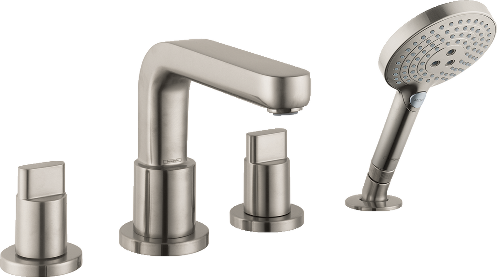 4-Hole Roman Tub Set Trim with Full Handles and 2.0 GPM Handshower