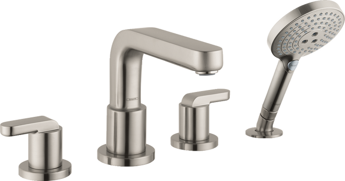 4-Hole Roman Tub Set Trim with Lever Handles and 2.0 GPM Handshower