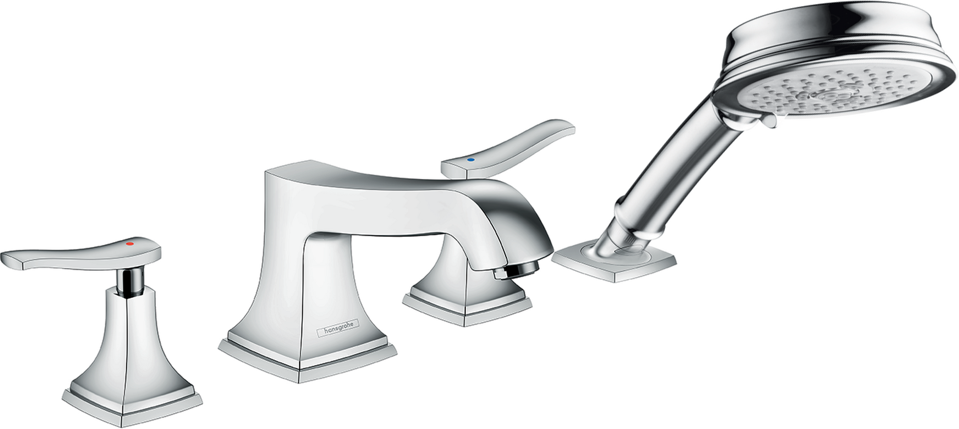 4-Hole Roman Tub Set Trim 1.8 GPM Handshower