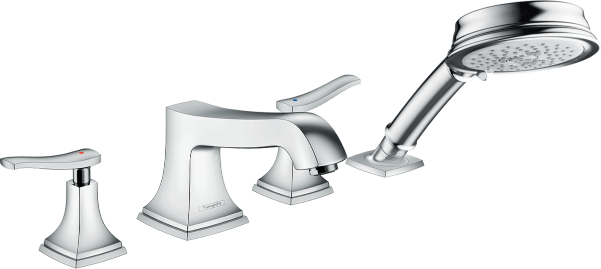 4-Hole Roman Tub Set Trim 1.8 GPM Handshower