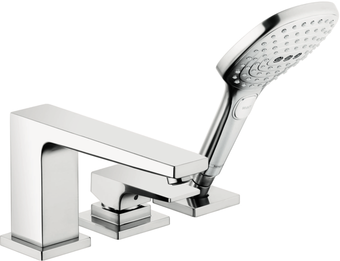 3-Hole Roman Tub Set Trim with Lever Handle and 2.0 GPM Handshower 3-Hole Roman Tub Set Trim with Lever Handle and 2.0 GPM Handshower