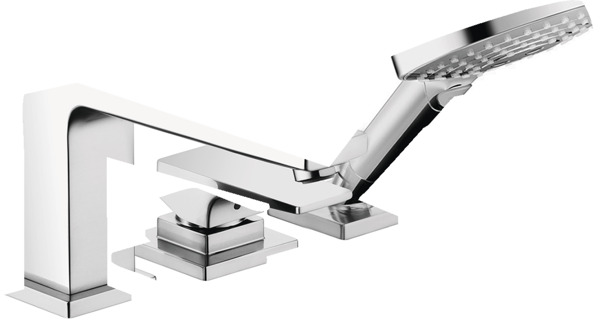 3-Hole Roman Tub Set Trim with Lever Handle and 1.75 GPM Handshower