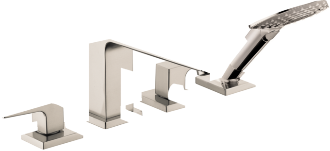 4-Hole Roman Tub Set Trim with Loop Handles and 1.75 GPM Handshower