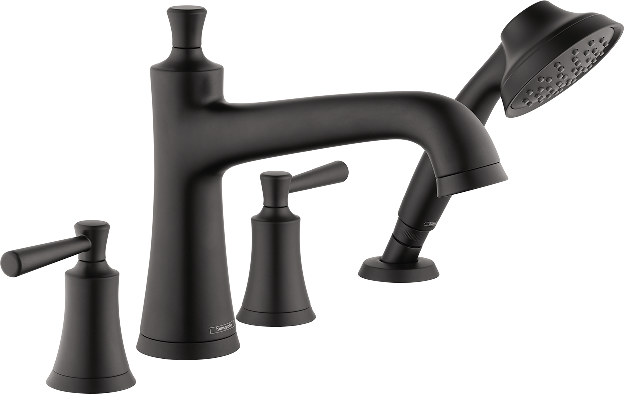 Hansgrohe 4-Loch Grobwannenfüller Aus Messing – Mit Keramikventil, 90°-Set, Inkl. 203 Cm Schlauch