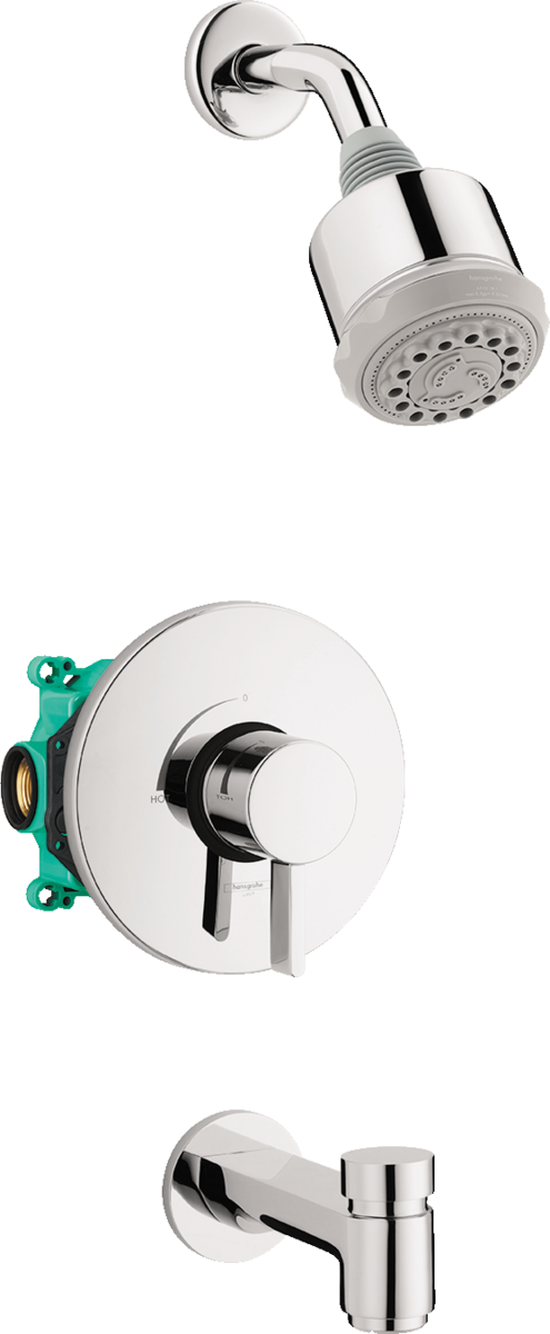hansgrohe Shower Sets: Clubmaster, Pressure Balance Tub/Shower Set with Rough, 2.5 GPM, Art. no. 04906000 hansgrohe Shower Sets: Clubmaster, Pressure Balance Tub/Shower Set with Rough, 2.5 GPM, Art. no. 04906000