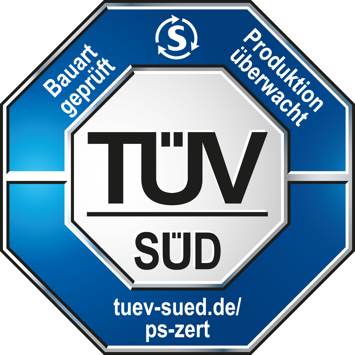 TÜV SÜD - Produktion geprüft - Bauart getestet