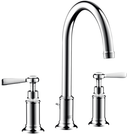 3-hole basin mixer 180 with lever handles and pop-up waste set