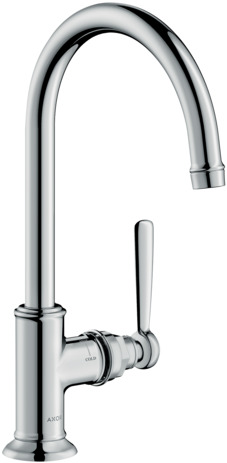 Single lever basin mixer 210 with lever handle and waste set