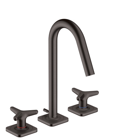 3-hole basin mixer 160 with star handles, escutcheons and pop-up waste set