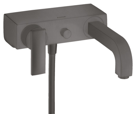 Single lever bath mixer for exposed installation with lever handle
