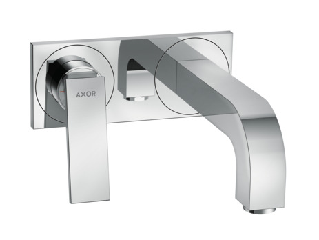 Single lever basin mixer for concealed installation wall-mounted with lever handle, spout 220 mm and plate